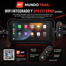 Pantalla CarPlay y Android Auto para moto con GPS, DVR y TPMS