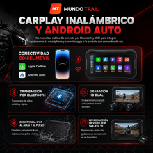 Pantalla CarPlay y Android Auto para moto con GPS, DVR y TPMS