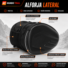 Alforjas laterales impermeables y expandibles para moto 36–58 L