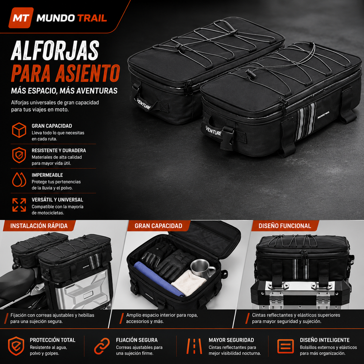 Alforjas impermeables para top case y maletas