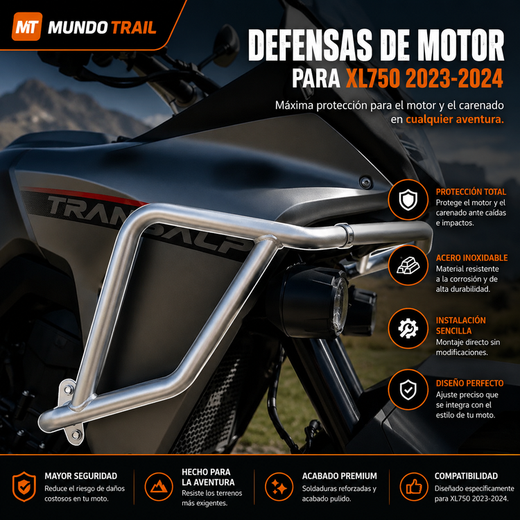Defensas superiores e inferiores para Honda XL750 Transalp 2023–2024