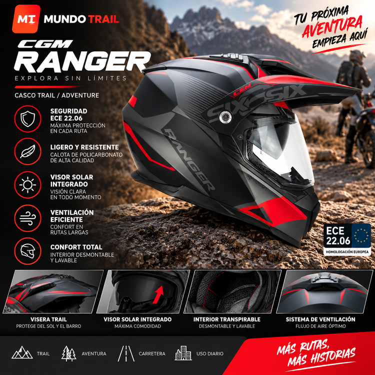 Casco trail CGM con kit de transformación y homologación ECE 22.06