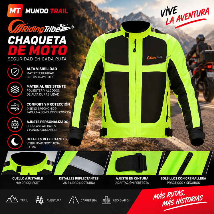 Chaqueta de moto Riding Tribe JK-21 de verano con protecciones