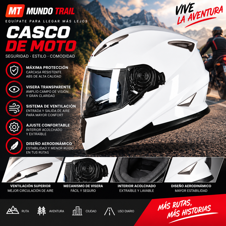 Casco integral ABS con certificación DOT