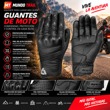 Guantes de moto de piel perforada con protección en nudillos