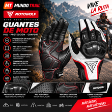Guantes de moto MOTOWOLF MDL0305 de piel con protección y función táctil