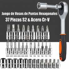 Juego de vasos y carraca de 46 piezas