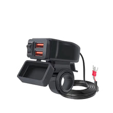 Cargador USB doble para moto QC 3.0 con voltímetro e interruptor