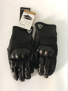 Guantes de moto de piel perforada con protección en nudillos