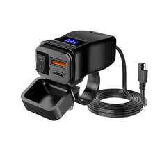 Cargador USB doble para moto QC 3.0 con voltímetro e interruptor