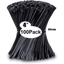 Zip Ties Assorted Sizes(4”+6”+8”+12”), 100/400 Pack Black Cable Ties UV Resistant Wire Ties