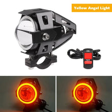 Foco LED auxiliar U7 para moto con luz Angel Eye y 3 modos