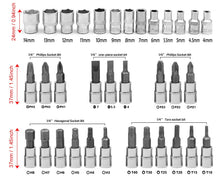 Juego de vasos de 1/4 de pulgadas, llave de carraca, dinamométrica, y herramientas de mecánica para moto