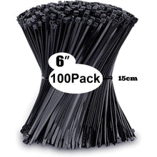 Zip Ties Assorted Sizes(4”+6”+8”+12”), 100/400 Pack Black Cable Ties UV Resistant Wire Ties