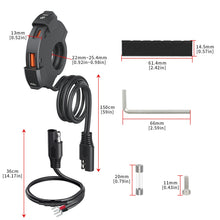 Cargador USB y USB-C para moto de 30 W con protección IP65