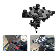 Soporte de móvil para moto de aluminio con sistema de bloqueo por gravedad
