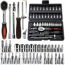 151/46-piece set of automotive machinery tool kits - ratchet torque wrench, integrated solution for motorcycle repair tools