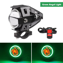 Foco LED auxiliar U7 para moto con luz Angel Eye y 3 modos
