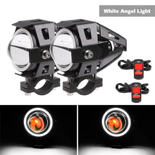 Foco LED auxiliar U7 para moto con luz Angel Eye y 3 modos