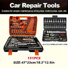 151/46-piece set of automotive machinery tool kits - ratchet torque wrench, integrated solution for motorcycle repair tools