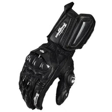 Guantes de moto de piel con protección de fibra de carbono