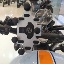 Soporte de móvil para moto de aluminio con sistema de bloqueo por gravedad