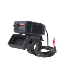 Cargador USB doble para moto QC 3.0 con voltímetro e interruptor
