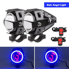 Foco LED auxiliar U7 para moto con luz Angel Eye y 3 modos