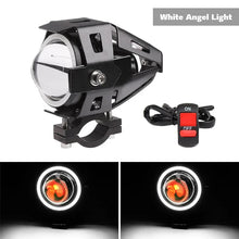 Foco LED auxiliar U7 para moto con luz Angel Eye y 3 modos