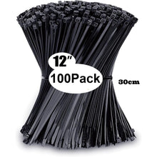 Zip Ties Assorted Sizes(4”+6”+8”+12”), 100/400 Pack Black Cable Ties UV Resistant Wire Ties