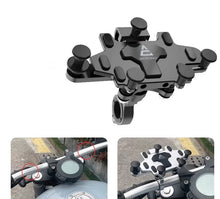 Soporte de móvil para moto de aluminio con sistema de bloqueo por gravedad